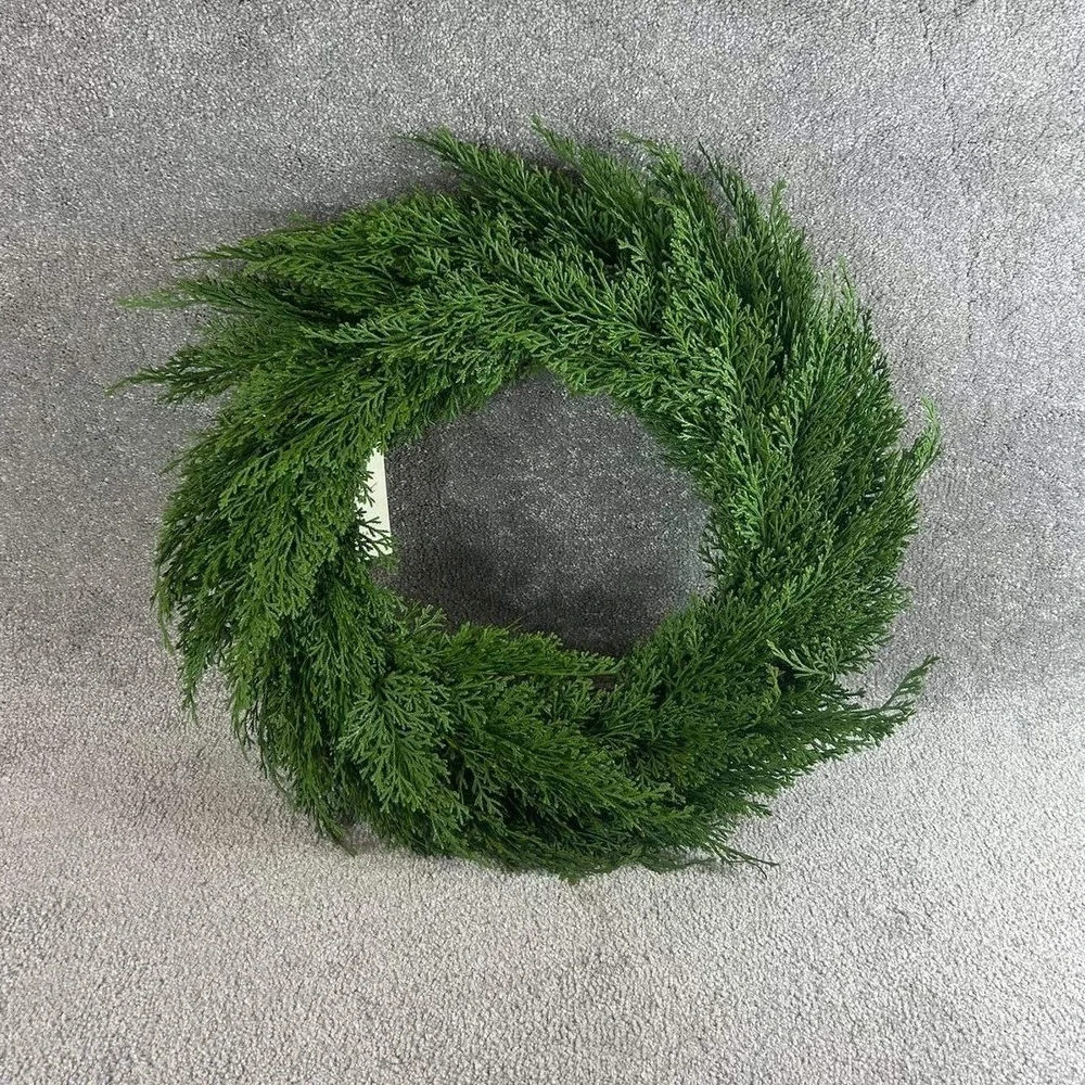 Hearth & Hand Artificial Wreath Green Cedar Farmhouse Decor 18 in